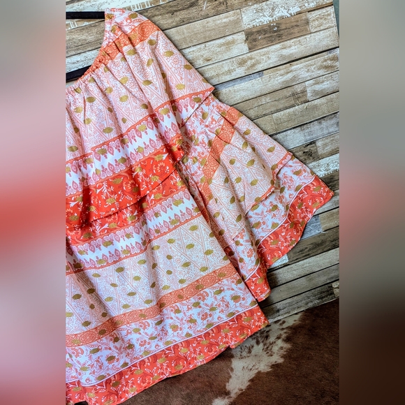 New Cato Paris Spring Tiger Lily Ruffled Blouse With Flared Sleeves - Picture 13 of 15